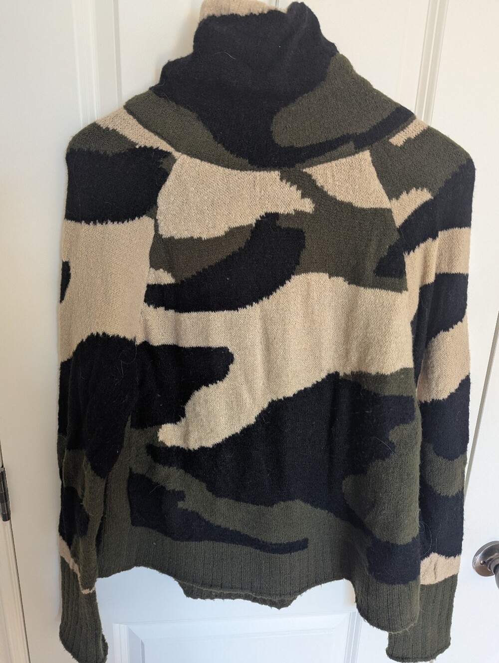 Design Lab Camouflage Turtleneck Sweater - Black, Olive, Beige